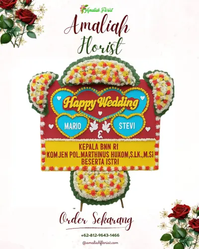 Karangan Papan Bunga Pernikahan di Cihideungudik